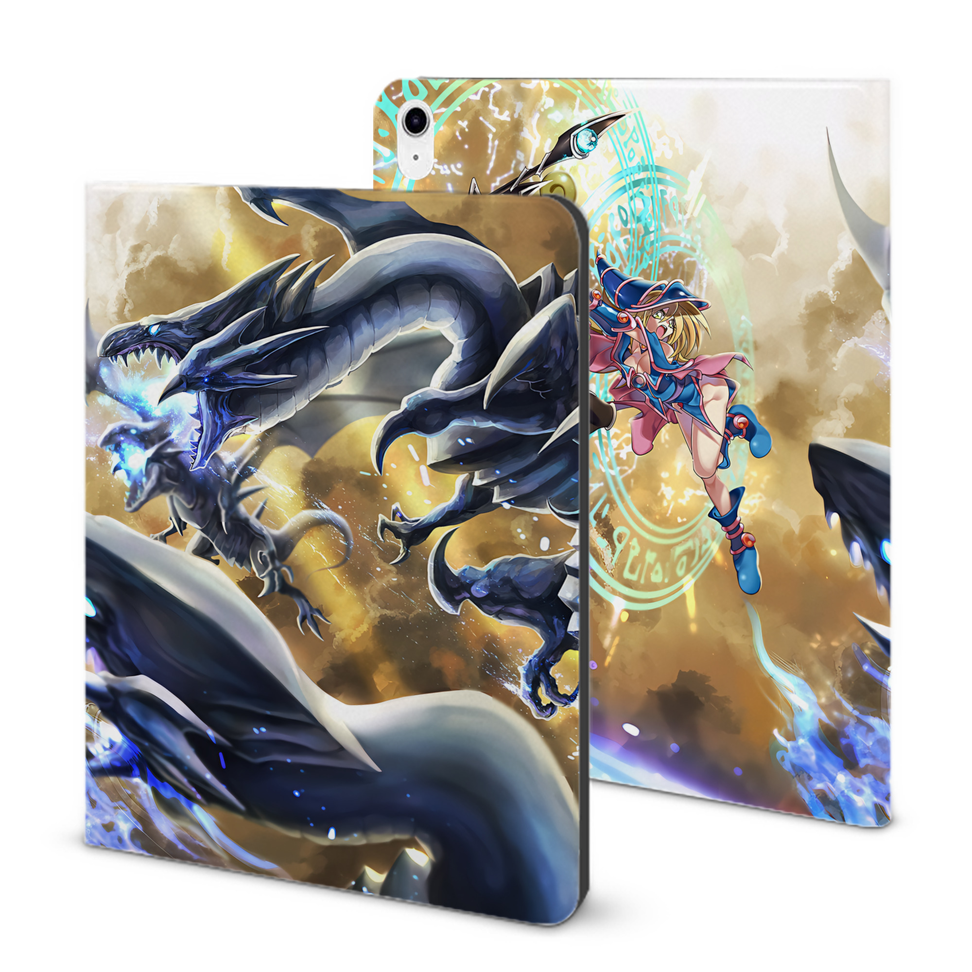 （画像用） 遊☆戯☆王 Yu-Gi-Oh! IPad ケース ブック型 PUレザー TPU 耐衝撃 軽量 薄型 ペン収納なし 全面保護 IPad 各モデル対応